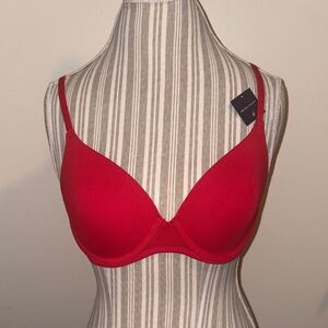 Tommy Hilfiger Bright Red Cotton Bralette with Logo Strap